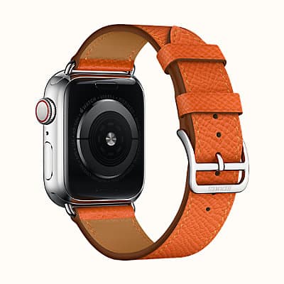 Hermès Apple Watch Single Tour 44 mm Feu Epsom Band - The Lux Group