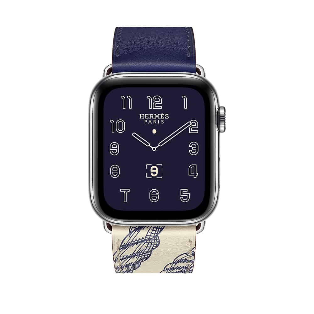 Hermes Apple Watch Double Tour Encre Béton Swift 40mm BAND STRAP beton blue  38mm