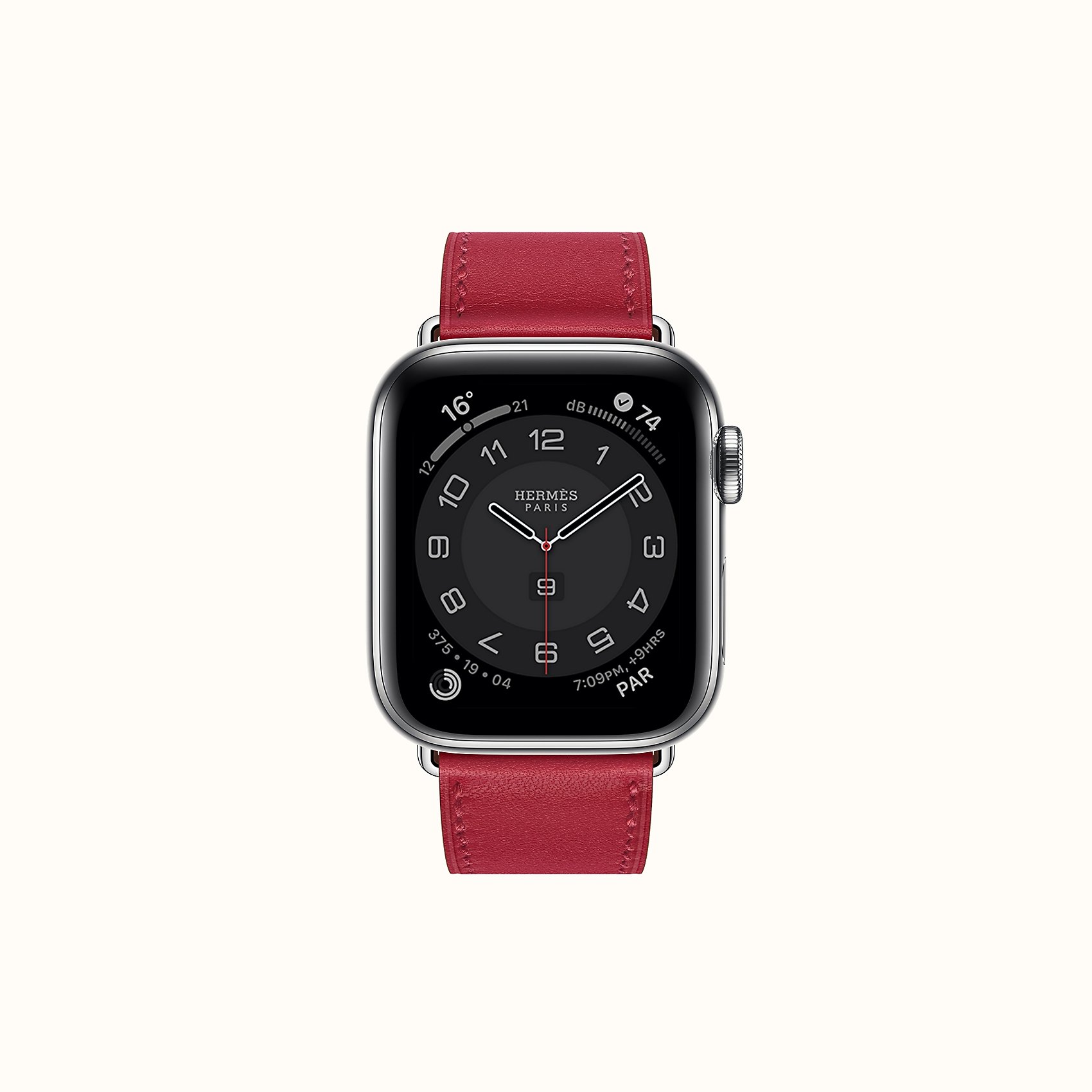 Hermès Apple Watch Single Tour 40 mm Red Pepper Swift calfskin band