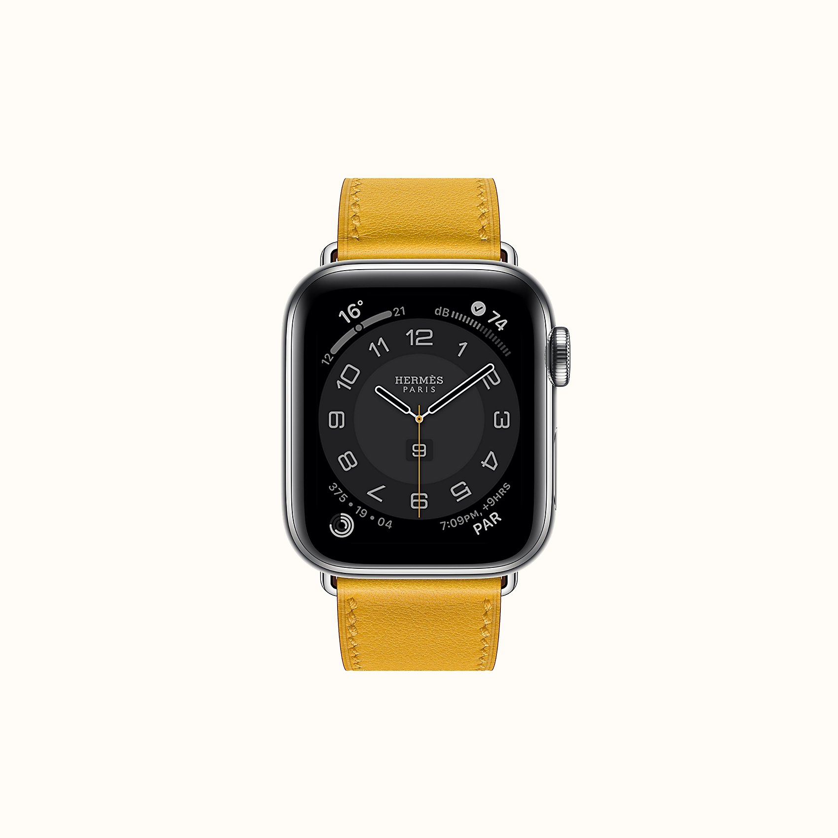 Hermès Apple Watch Single Tour 40 mm Yellow Amber Swift calfskin band