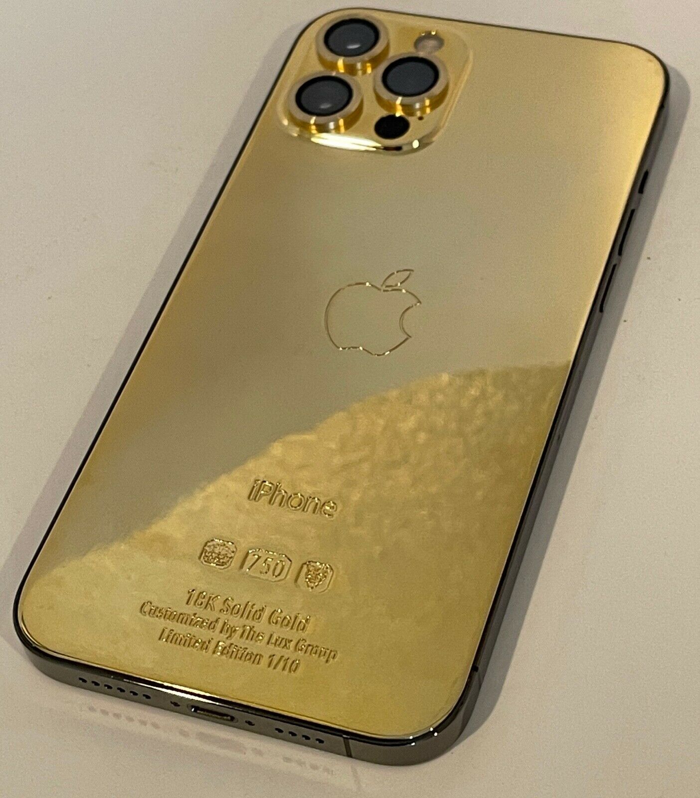 Custom Apple iPhone 12 Pro Max 512GB 24K Gold Plated Black - The