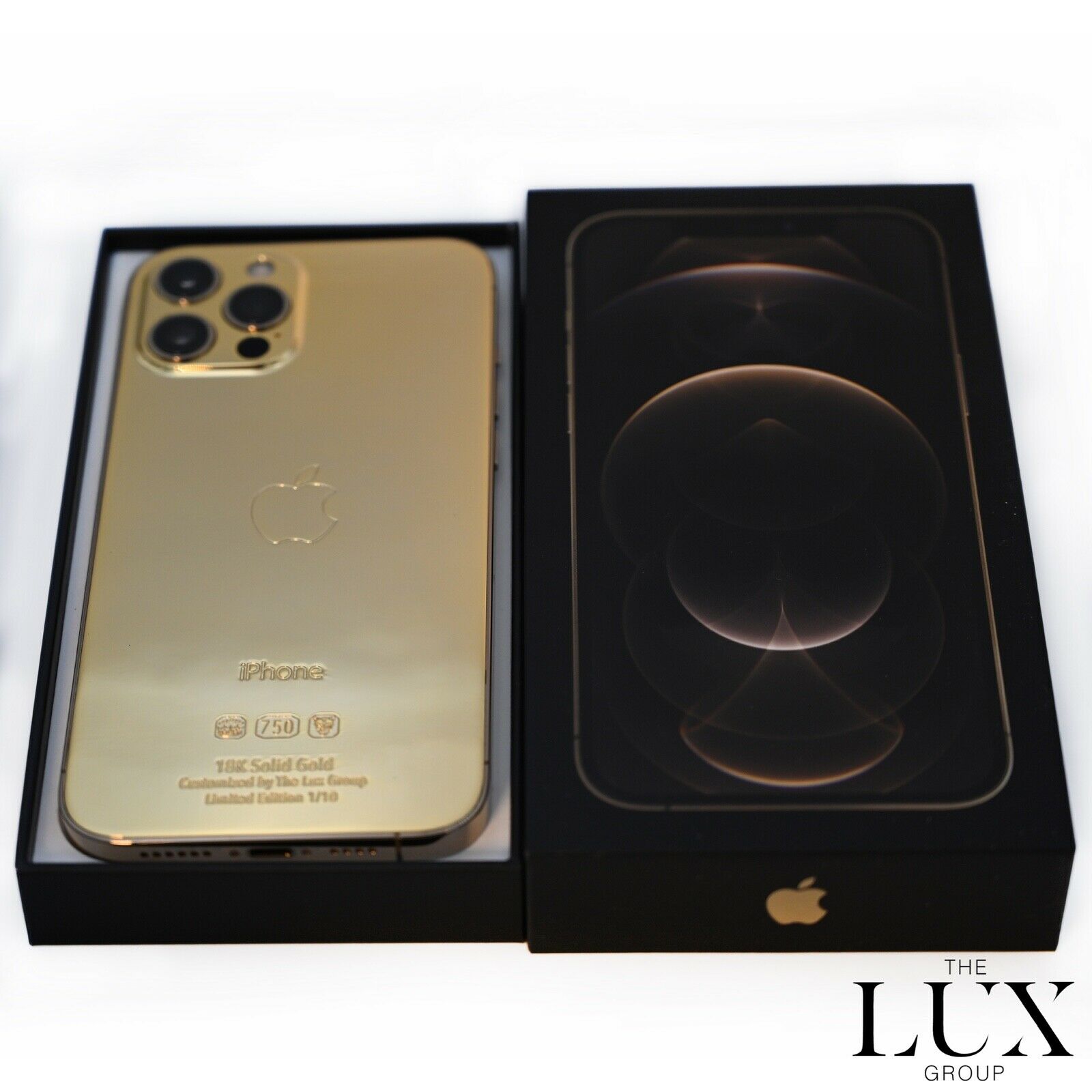 Custom Apple iPhone 12 Pro Max 512GB 24K Gold Plated Black