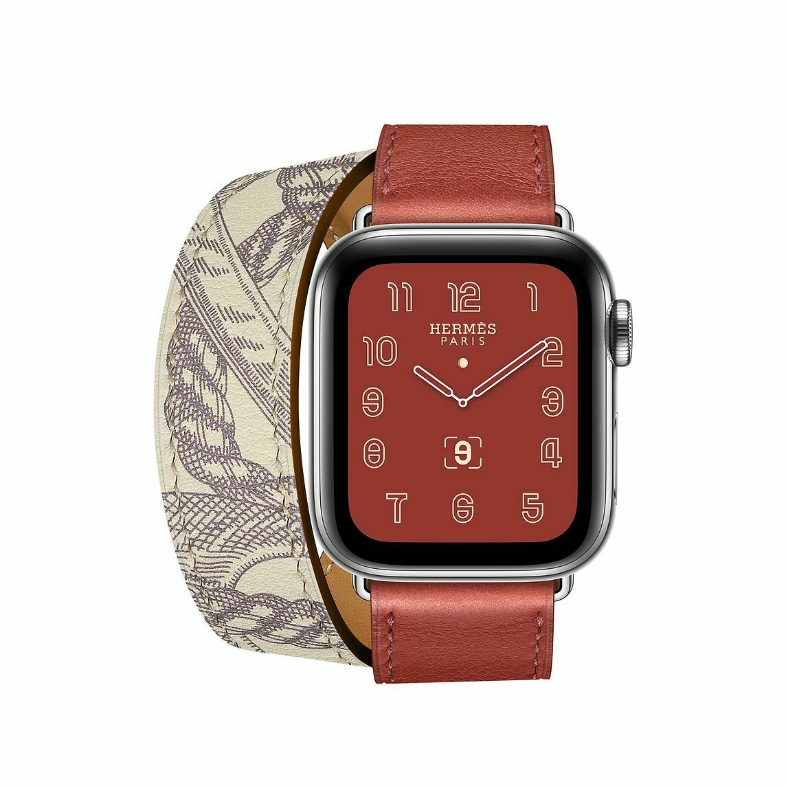 Hermes Apple Watch Double Tour Brique Béton Swift 40mm