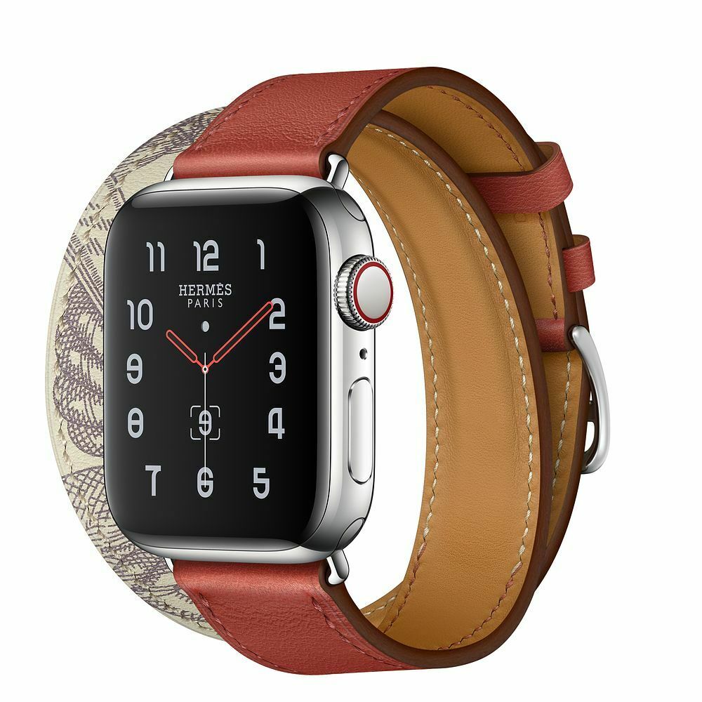 Hermès Double Tour Brique/Béton Swift Leather 40mm Watch Band