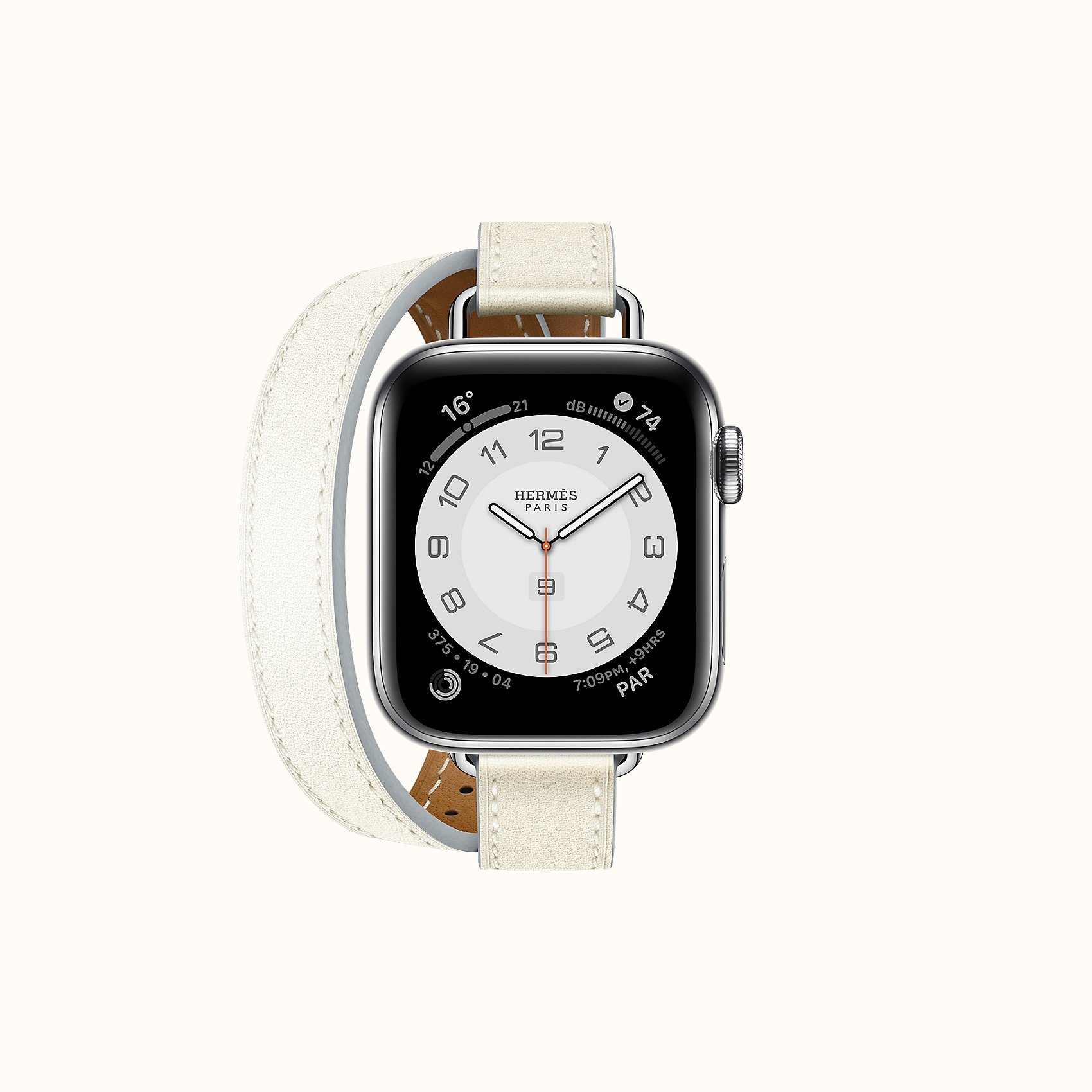 Band Apple Watch Hermes Double Tour 40 mm Attelage White - The Lux