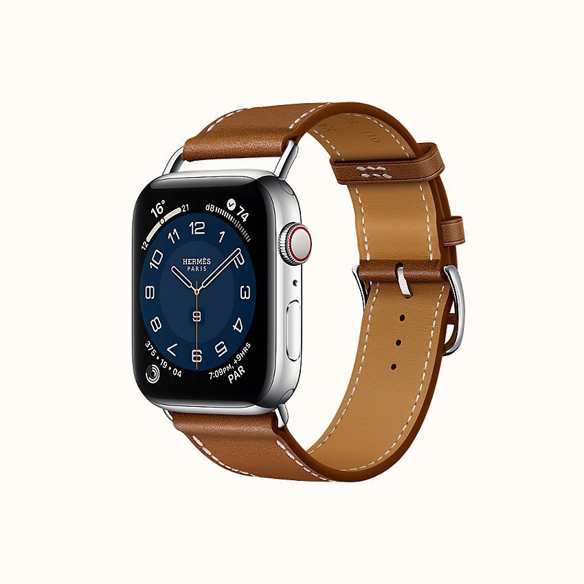 Band Apple Watch Hermes Single Tour 44 mm Attelage 24k - The Lux Group