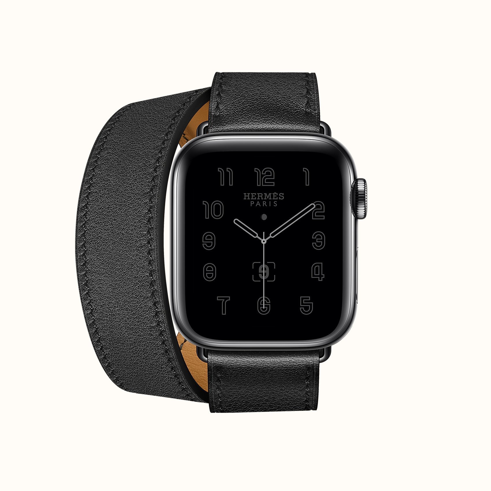 Space Black Series 6 case & Band Apple Watch Hermes Double Tour 40 