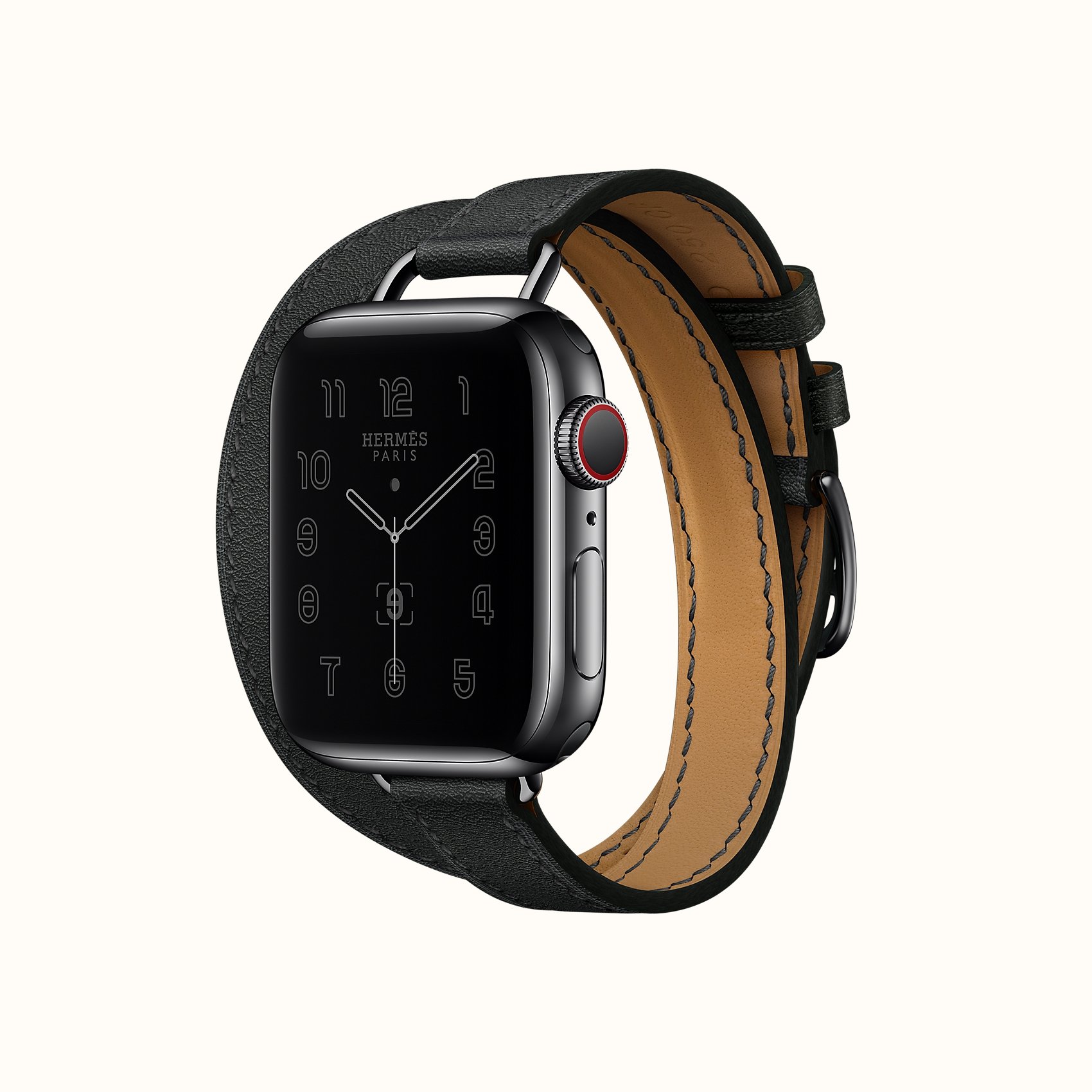 Space Black Series 6 case & Band Apple Watch Hermes Double Tour 40 mm  Attelage