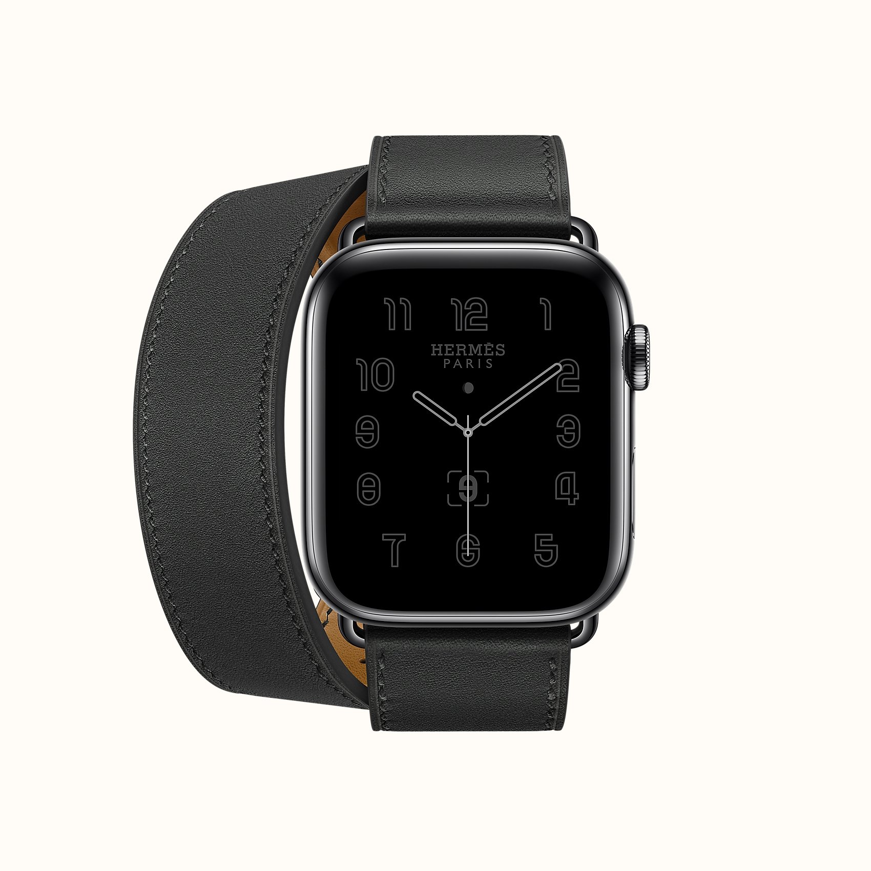 Space Black Series 6 case & Band Apple Watch Hermes Double Tour 44
