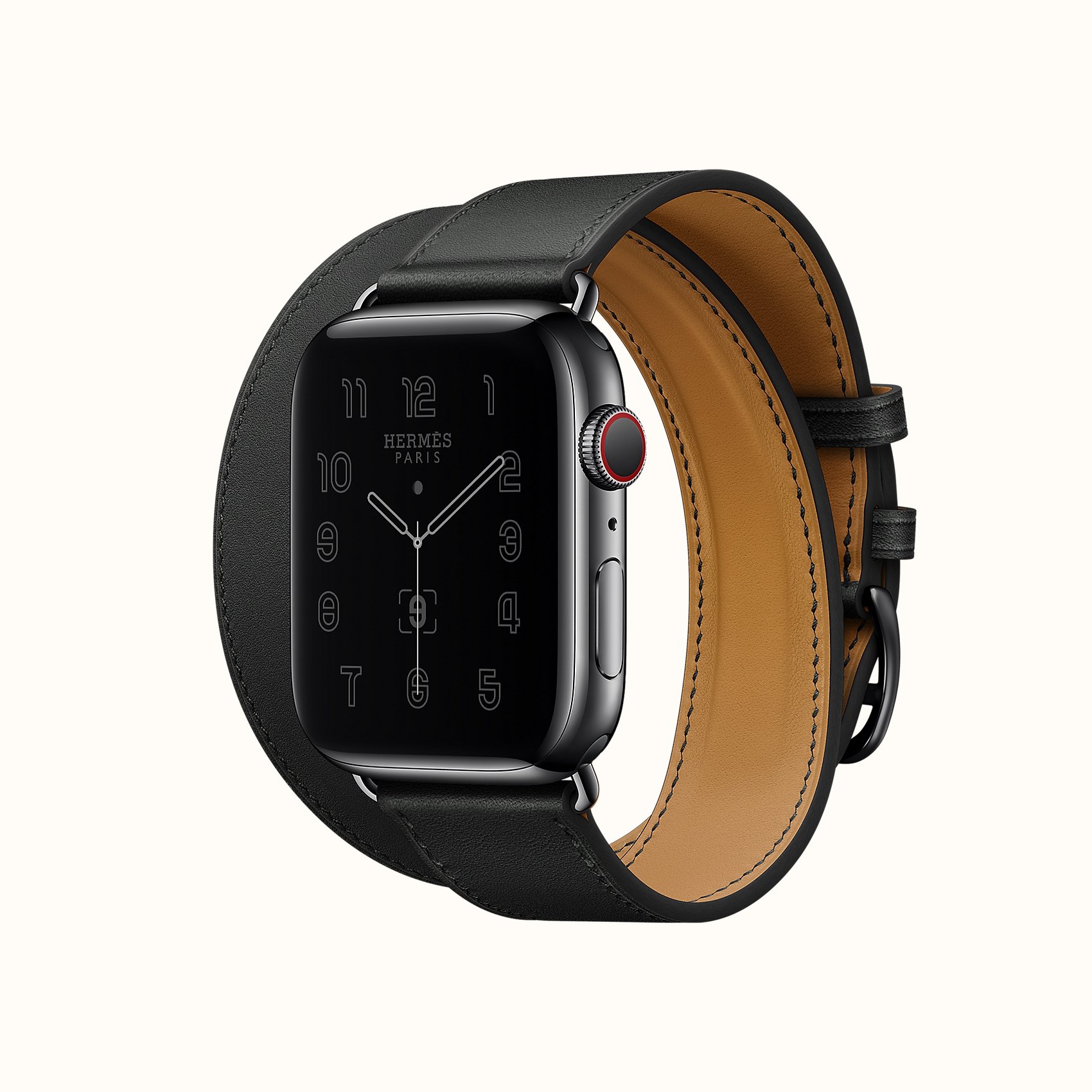 Space Black Series 6 case & Band Apple Watch Hermes Double Tour 40 mm  Attelage