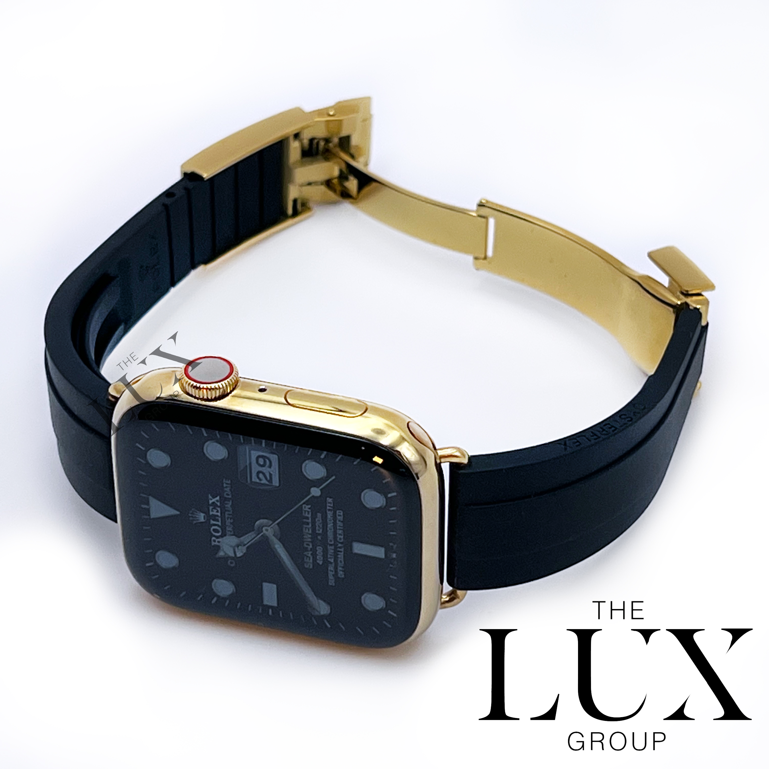 Apple Watch Ultra Genuine Hermes Deployment Black Leather Band 49mm