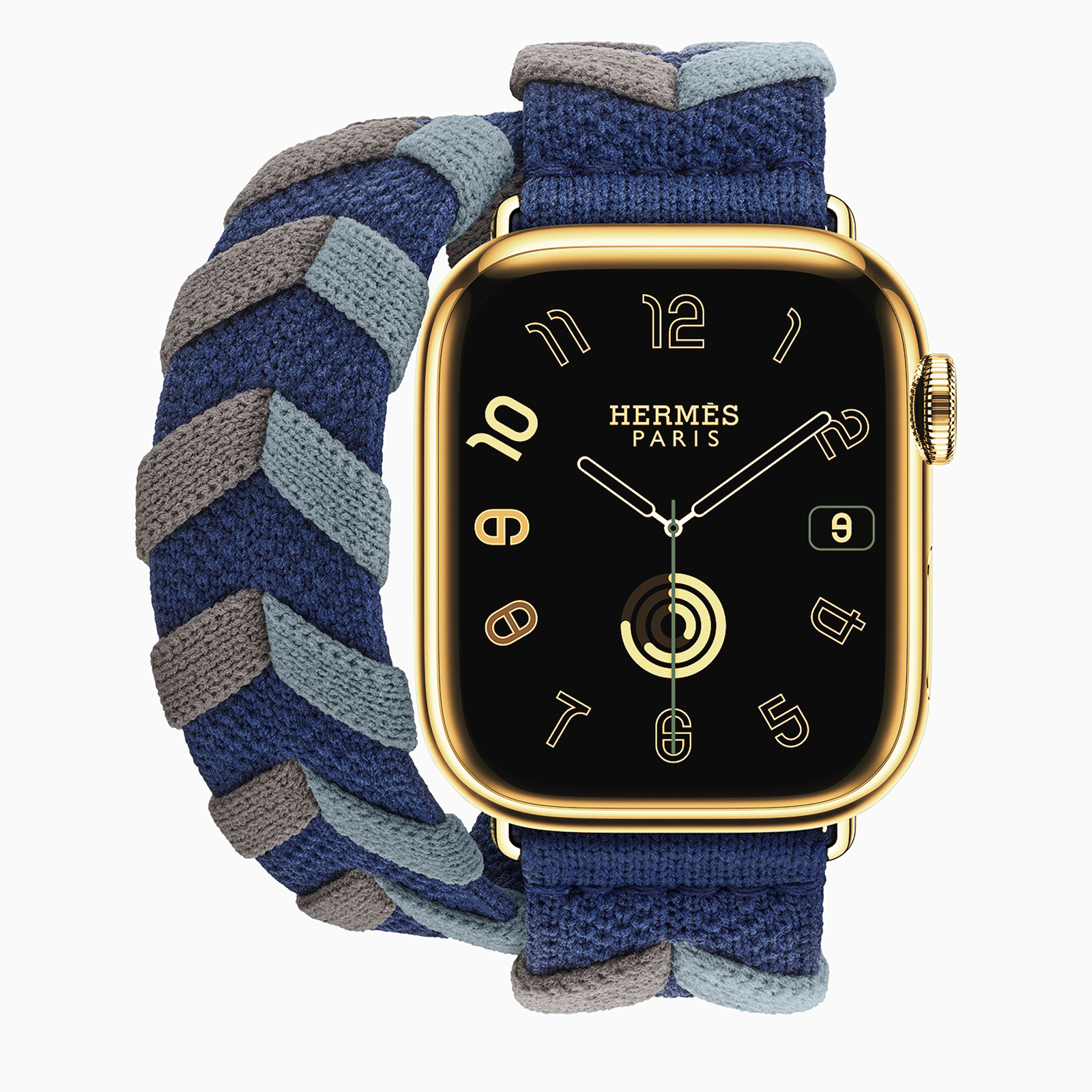 Polished 49mm Apple Watch Ultra w/ Genuine Hermes Black Noir Deployment Band